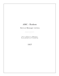 1957 AMC Hudson Service Managers Letters