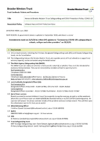 Brooke Weston Trust Trust Handbook: Policies and Procedures