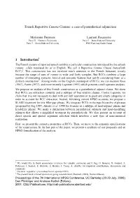 French Reportive Comme Clauses: a Case of Parenthetical Adjunction
