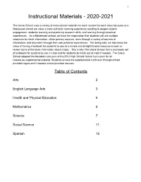 Instructional Materials - 2020-2021