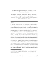 Mathematical Programming for Piecewise Linear Regression Analysis