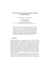 Measuring Semantic Similarity Between Geospatial Conceptual Regions