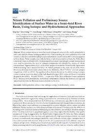 Nitrate Pollution and Preliminary Source Identification of Surface