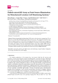 Pinhole Microled Array As Point Source Illumination for Miniaturized Lensless Cell Monitoring Systems †