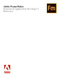Adobe Framemaker Structure Application Developer Reference