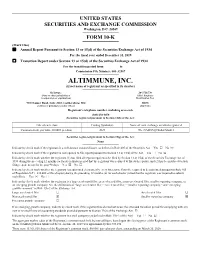 ALTIMMUNE, INC. (Exact Name of Registrant As Specified in Its Charter)