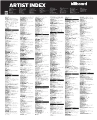 ARTIST INDEX(Continued)