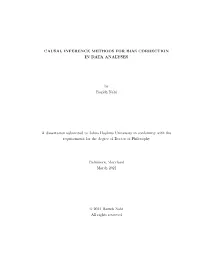 Causal Inference Methods for Bias Correction in Data Analyses