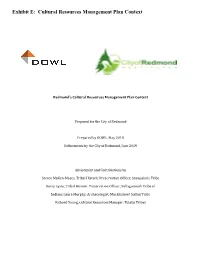 Cultural Resources Management Plan Context