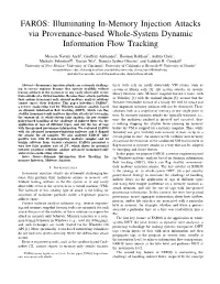 Illuminating In-Memory Injection Attacks Via Provenance-Based Whole-System Dynamic Information Flow Tracking