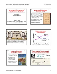 Induction Vs. Deduction: Synthesis Vs. Analysis 23 May, 2015 2015-Schield-CTC2-Slides.Pdf 1