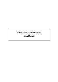 Patent Equivalents Database User Manual