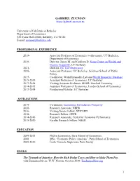 Gabriel Zucman CV