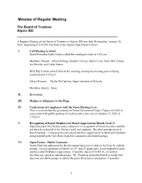Minutes of Regular Meeting