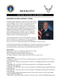 Page 1 LIEUTENANT COLONEL ANTHONY P. ERARD Lieutenant