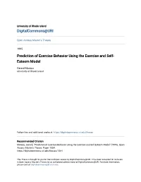 Prediction of Exercise Behavior Using the Exercise and Self-Esteem Model" (1995)