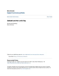 Sabbath and the Lord's Day