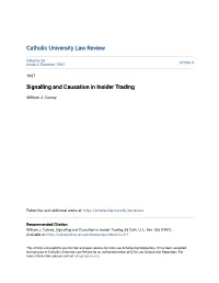 Signalling and Causation in Insider Trading