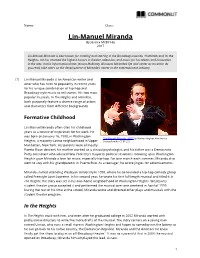 Commonlit | Lin-Manuel Miranda