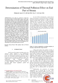 Determination of Thermal Pollution Effect on End Part of Stream Mahmoud, Amaal, O