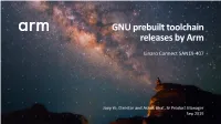 GNU Prebuilt Toolchain Releases by Arm