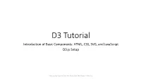 Introduction to HTML/CSS/SVG/D3