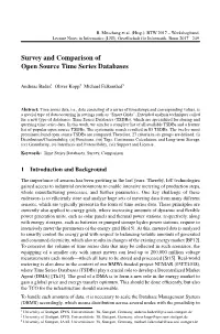 Survey and Comparison of Open Source Time Series Databases