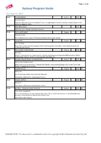 Sydney Program Guide