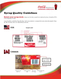 Syrup Quality Guidelines