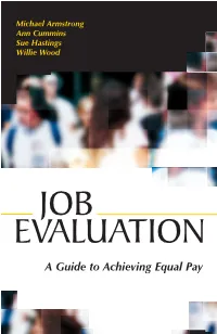 A Guide to Achieving Equal Pay Job Evaluation S&R TP 9/12/05 10:51 Am Page 1