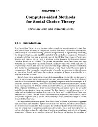 Computer-Aided Methods for Social Choice Theory