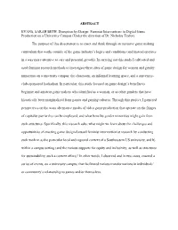 Feminist Interventions in Digital Game Production on a University Campus (Under the Direction of Dr