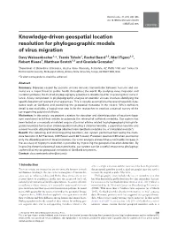Knowledge-Driven Geospatial Location Resolution for Phylogeographic