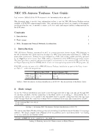 NEC SX-Aurora Tsubasa System at ICM UW User Guide