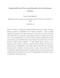 Parametrically Excited Time-Varying Metasurfaces for Second Harmonic Generation