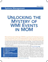 WMI Events in MOM