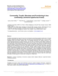 Community, Trophic Structure and Functioning in Two Contrasting Laminaria Hyperborea Forests