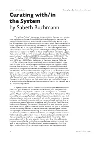 Curating With/In the System by Sabeth Buchmann