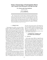 Surface Characteristics of Transneptunian Objects and Centaurs from Photometry and Spectroscopy