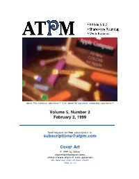 Volume 5, Number 2 February 2, 1999 Subscriptions@Atpm.Com Cover