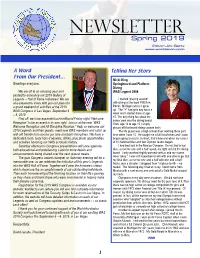 2019 WAS Spring Newsletter