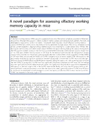 A Novel Paradigm for Assessing Olfactory Working Memory Capacity