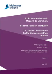 A1 in Northumberland: Morpeth to Ellingham Scheme Number