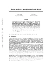 Extracting Inter-Community Conflicts in Reddit