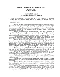 General Assembly of North Carolina Session 2005 Ratified Bill Resolution 2005-34 Senate Joint Resolution 1170 a Joint Resolution