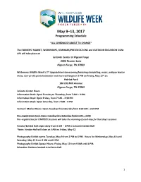 May 9–13, 2017 Programming Schedule