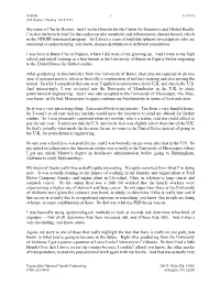 My Name Is Charles Rotimi. and I'm the Director for the Center For