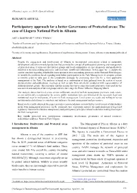 Participatory Approach for a Better Governance of Protected Areas: the Case of Llogara National Park in Albania