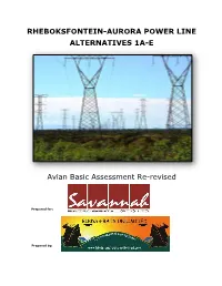 Rheboksfontein-Aurora Power Line Alternatives 1A-E