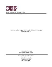 Special Collections and University Archives Pages From